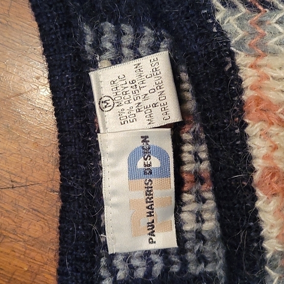 VTG PAUL HARRIS 1980s Oversized Checkered Plaid Mohair Grunge Sweater - Picture 4 of 5